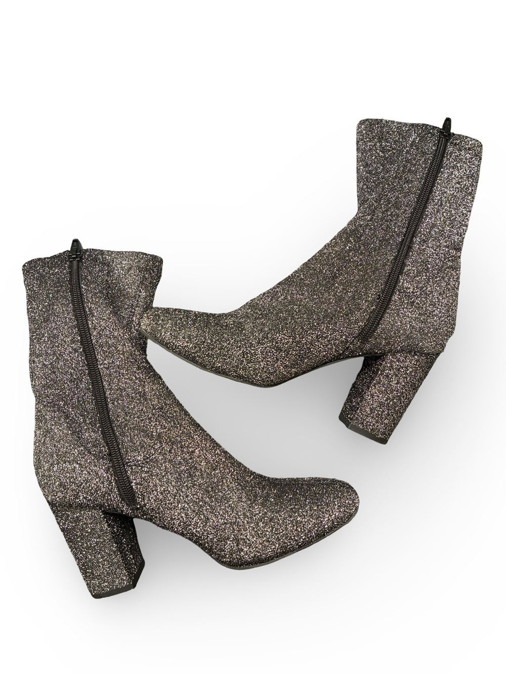 Kenneth Cole Metallic Glitter Ankle Booties - Black